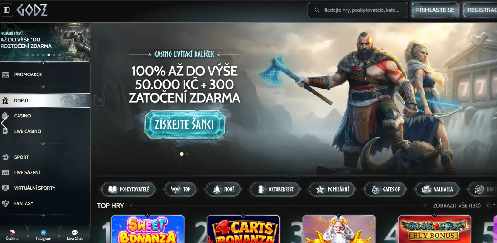 Godz Casino Screen